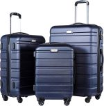 Coolife Luggage 3 Piece Set Suitcase Spinner Hardshell Lightweight TSA Lock 4 Piece Set